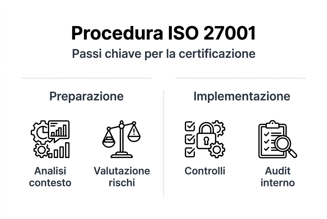 Infografica: tutti i passaggi fondamentali per implementare la ISO 27001